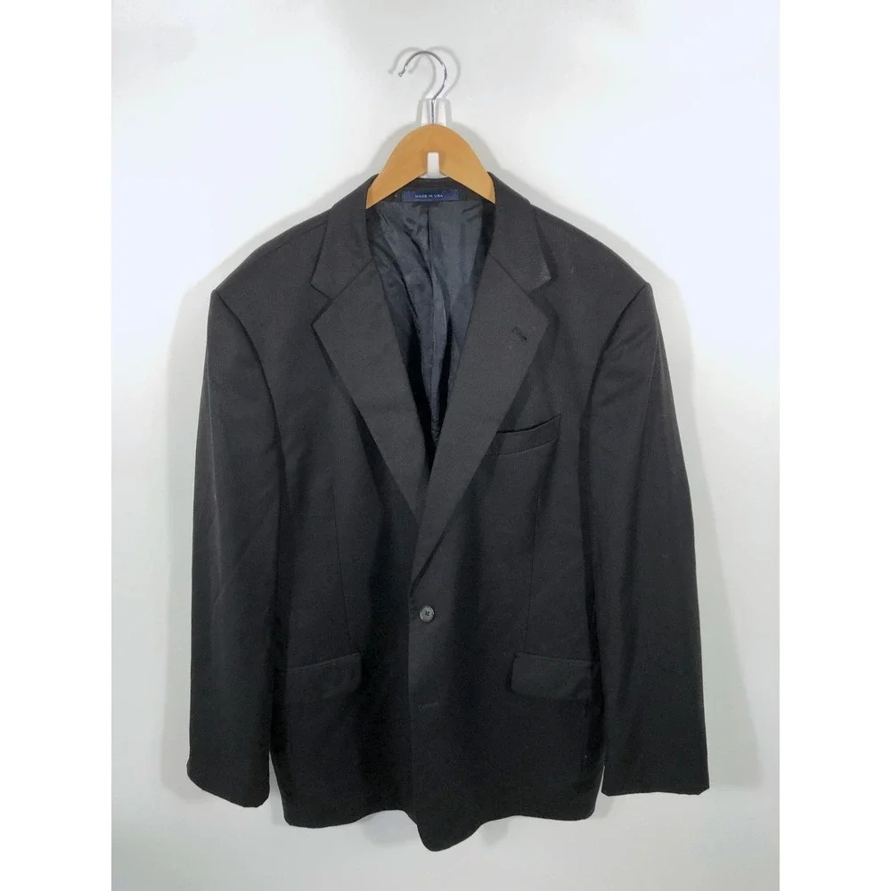 Nordstrom Loro Piana Suit Jacket Mens 46L Black Business Professional Formal